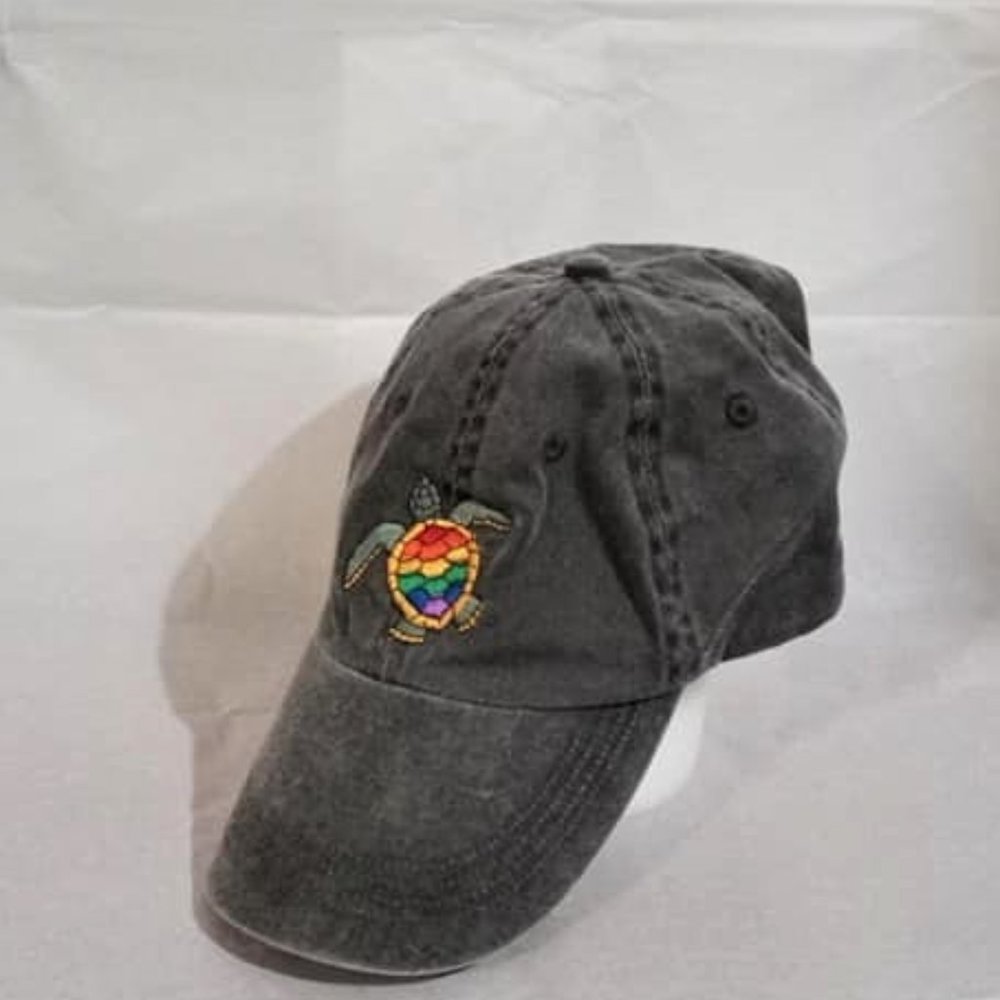 "Turtle" Multicolor Kids Cotton Acid Wash Hat
